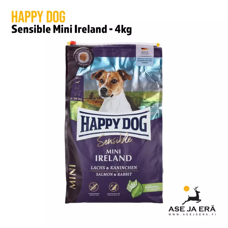 Happy Dog Sensible Mini Ireland 4kg pussi edestä - Happy dog koiranruoka - 4001967166149 - 1