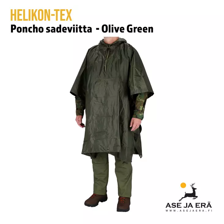 Helikon-Tex Sadeviitta Poncho Olive Green, Yleiskuva - Sadeviitat - 5908218702509 - 5