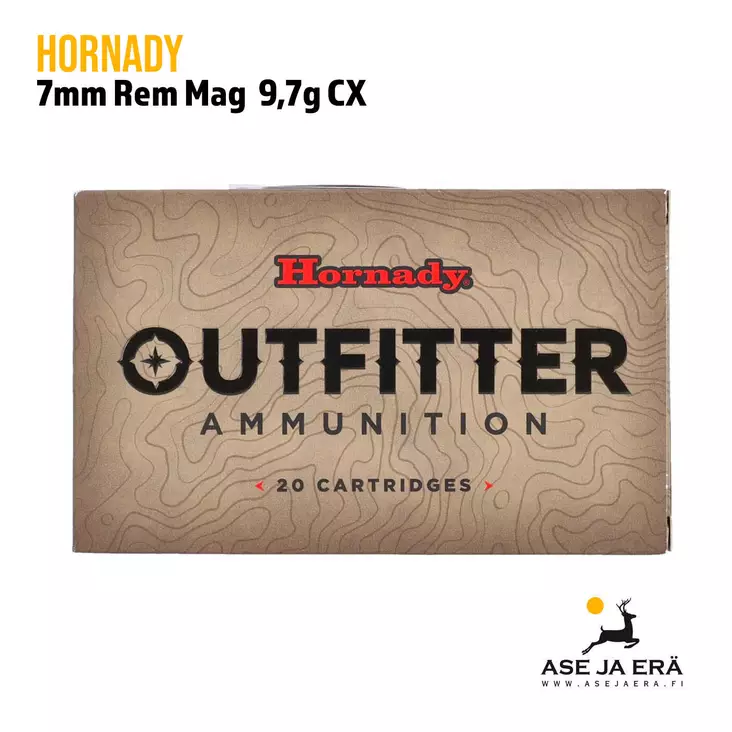 Hornady Outfitter 7mm Rem Mag 9,7g CX kiväärin patruuna - Muut kaliiperit - 090255719819 - 1