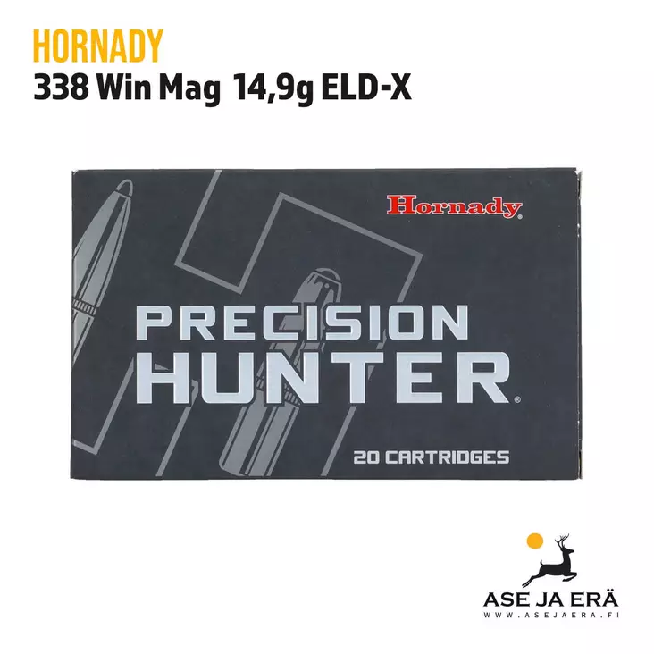 Hornady Precision Hunter 338 Win Mag 14,9g ELD-X kiväärin patruuna - Muut kaliiperit - 090255822229 - 1