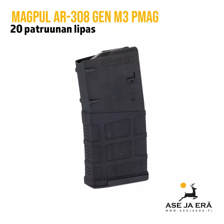 Magpul AR-308 GEN M3 PMAG lipas 20 patruunaa - Toiminnallisten aseiden lippaat - 873750008509 - 8