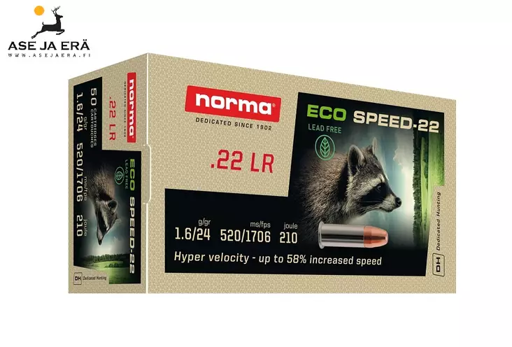 Norma Eco Speed 22LR 1,6g 50 kpl - 22 LR patruunat - 4000294140389 - 1