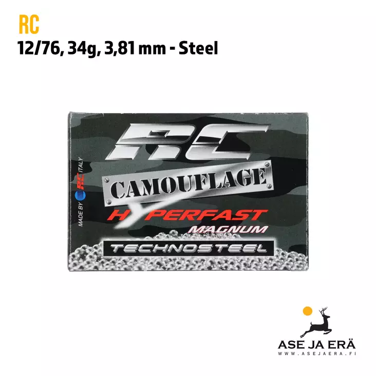 RC Camouflage Hyperfast Technosteel 12/76 34g haulikonpatruuna - 12/76 metsästyspatruunat - 8052109788749 - 1