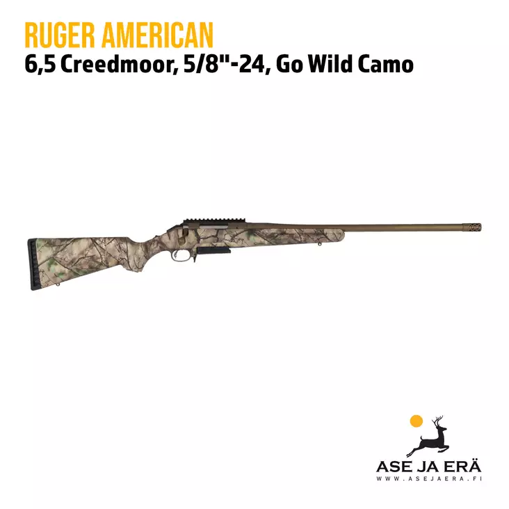Ruger American Go Wild Camo 6,5 Creedmoor kivääri - Pulttilukkoiset kiväärit - 736676269259 - 1