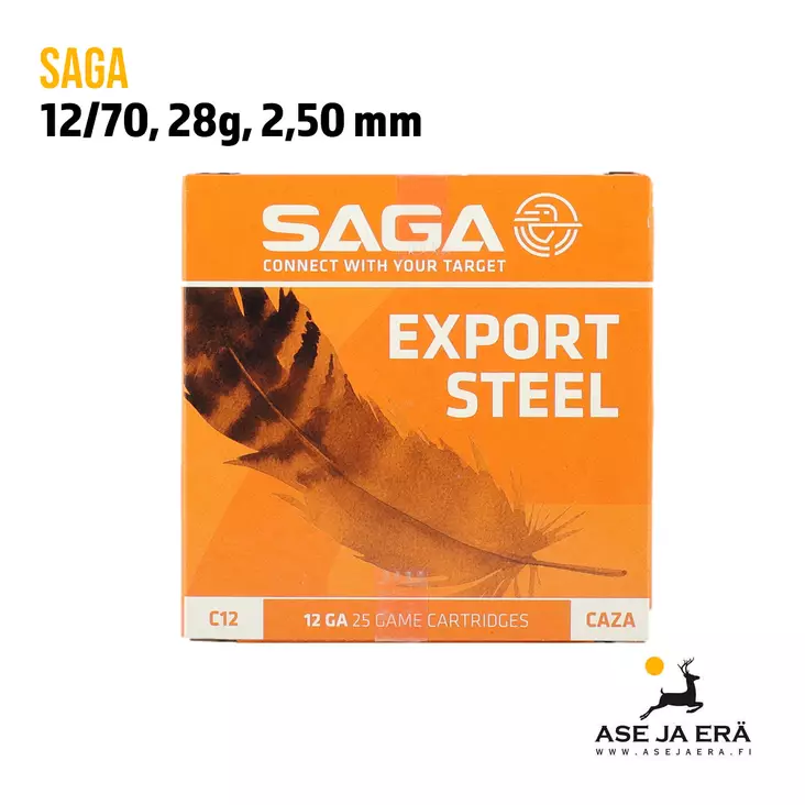 Saga Export Steel 28g 12/70 7 2,50mm 460m/s haulikonpartuuna - 12/70 metsästyspatruunat - 8435101625869 - 1
