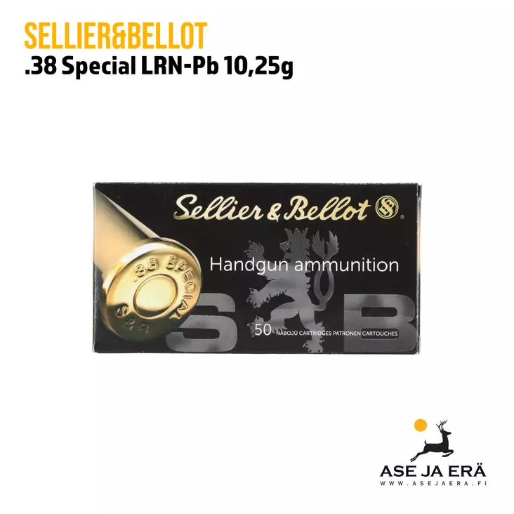 Sellier & Bellot .38 Special LRN-Pb 10,25 revolverinpatruuna - Revolverin patruunat - 8590690311019 - 1