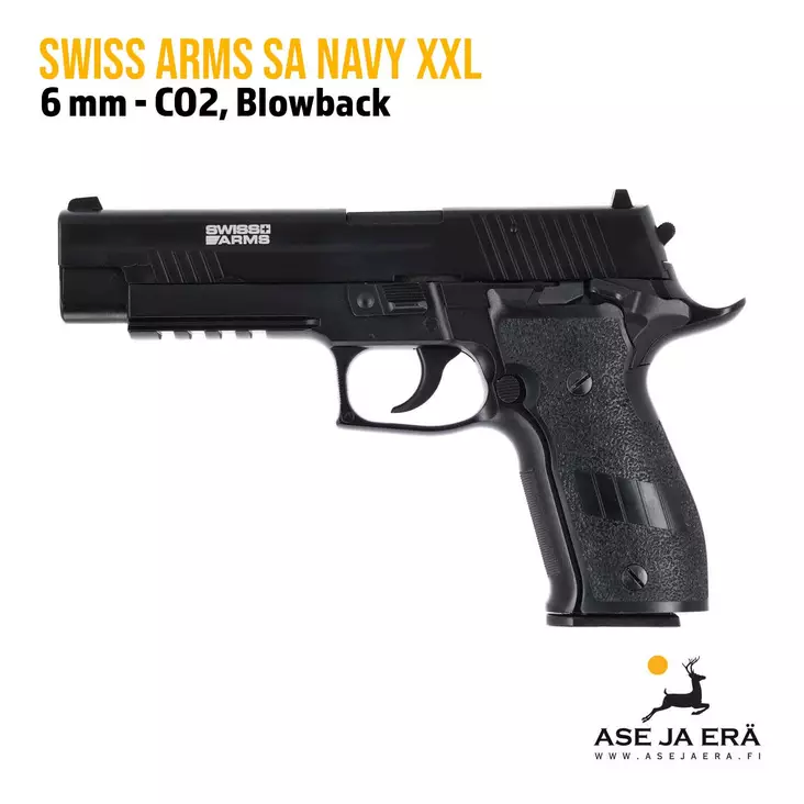 Swiss Arms SA Navy Pistol XXL Blowback CO2 6 mm airsoft pistooli - Pistoolit ja -revolverit - 3559962805149 - 1