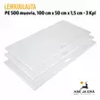 Leikkuulauta PE500 muovia valkoinen 100x50x1,5 cm, 3 kpl - yleiskuva - Riistan valmistus - leipalauta - 1
