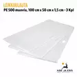 Leikkuulauta PE500 muovia valkoinen 100x50x1,5 cm, 3 kpl - Vaakatasossa - Riistan valmistus - leipalauta - 3