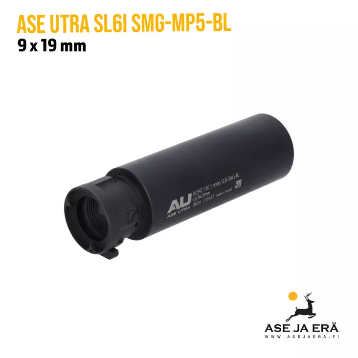 Ase Utra SL6i SMG-MP5-BL 9x19 mm äänenvaimennin musta - Ase Utra äänenvaimentimet - AU547IB - 2