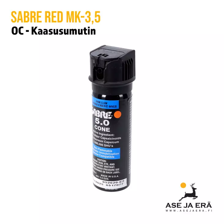 Sabre Red kaasusumutin, MK-3,5 (kartio) - Luvanvaraiset kaasusumuttimet - 560020C - 3