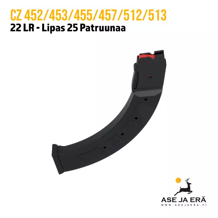 CZ Pienoiskiväärin Lipas CZ455/51 .22 LR 25 patruunaa - Metsästysaseiden lippaat - 5123122502ND - 1