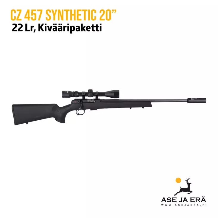 CZ 457 Synthetic 20" pienoiskivääripaketti - Pulttilukkoiset pienoiskiväärit - CZ457synth22LRpake - 8