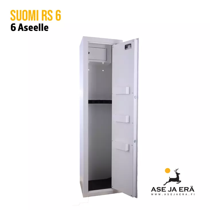Suomi RS6 asekaappi valkoinen toimitettu - Asekaappi 1-10 aseelle - 6438347015328RAHTI - 1