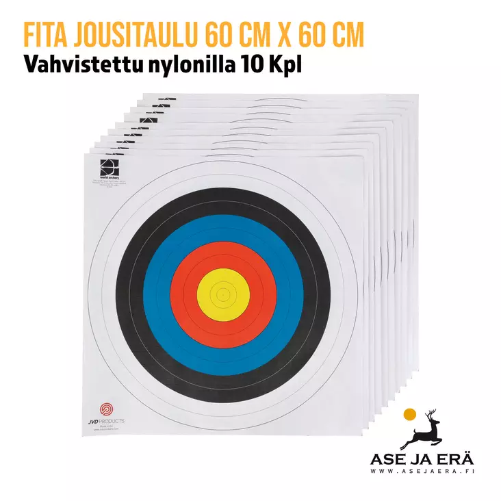 Nylonilla vahvistettu Fita jousitaulu 60 cm X 60 cm Nylonilla vahvistettu  jousiammuntaan 10 Kpl - Yleiskuva - Paperiset maalitaulut - Fita60x6010kpl - 1