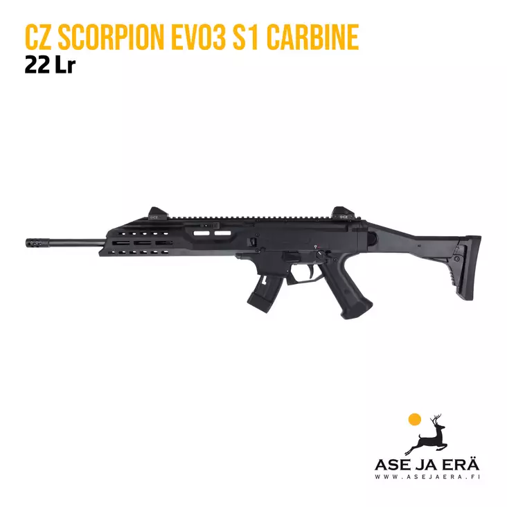 CZ Scorpion Evo 3 S1 Carbine 16" 22LR - Puoliautomaatti pienoiskiväärit - A01000002M - 3