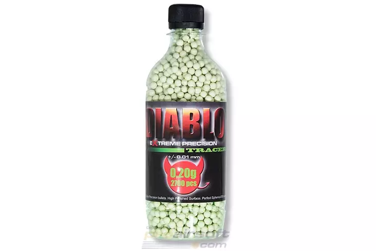 Diablo valojuovakuula 0,20 g 2700kpl - Airsoft-kuulat - DBT20M - 3