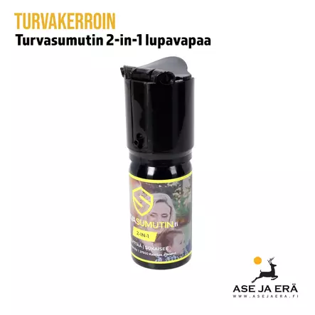 Turvakerroin turvasumutin 2-in-1 lupavapaa - Etuviistosta - Lupavapaat kaasusumuttimet - 6419816599990uus - 2