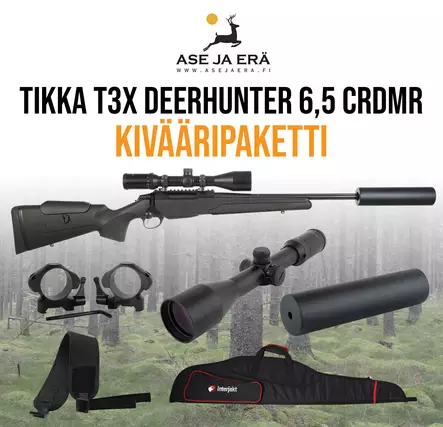 Tikka T3x Deerhunter 6,5 Creedmoor kivääripaketti - Kivääripaketit - T3xDeerhunter65pkt - 1