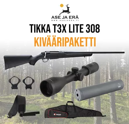 Tikka T3x Lite .308 Win kivääripaketti - Pulttilukkoiset kiväärit - T3xLite2021pkt - 1