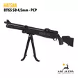 Hatsan BT65 SB synteettinen 4,5mm ilmakivääri - ilmakivääri asetettuna ampumatuelle vasemmalta etuviistosta - 4,5 mm PCP paineilmakiväärit - HatsanBT45SYNT - 13