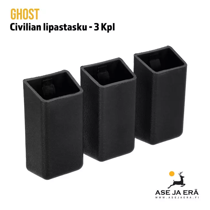 Ghost Civilian lipastasku musta 3 kpl, yleiskuva - Lipastaskut ja patruunapidikkeet - GI03MGSBset - 3