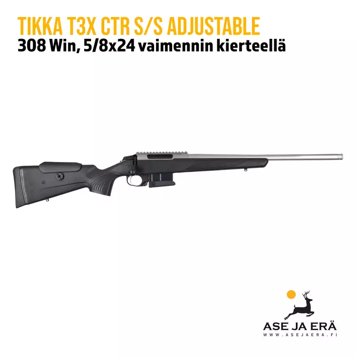 Tikka T3x CTR S/S Adjustable kivääri - Pulttilukkoiset kiväärit - TFTT29GL105MT - 2