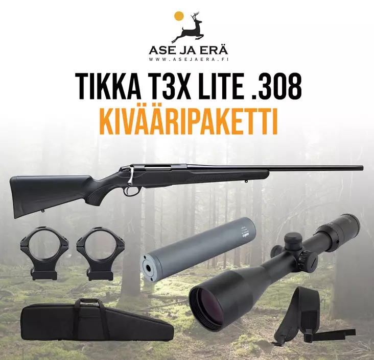 Tikka T3x Lite .308 kivääripaketti - Pulttilukkoiset kiväärit - TikkaT3xLite308pkt - 1