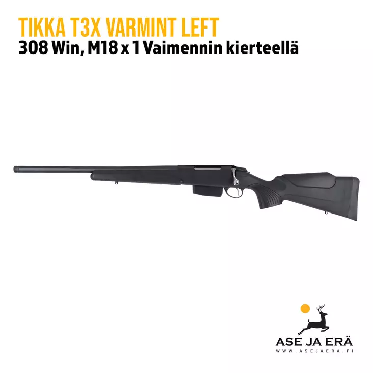 Tikka T3x Varmint LEFT kivääri - Pulttilukkoiset kiväärit - TF1T29CL115MT - 2