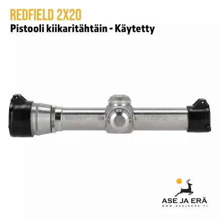 Redfield 2x20 Pistooli Kiikari Käytetty niklattu - Sivukuva linssinsuojat kiinni - Käytetyt kiikaritähtäimet - REDFIELD2x - 2