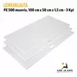 Leikkuulauta PE500 muovia valkoinen 100x50x1,5 cm, 3 kpl - Yleiskuva - Riistan valmistus - levy - 12