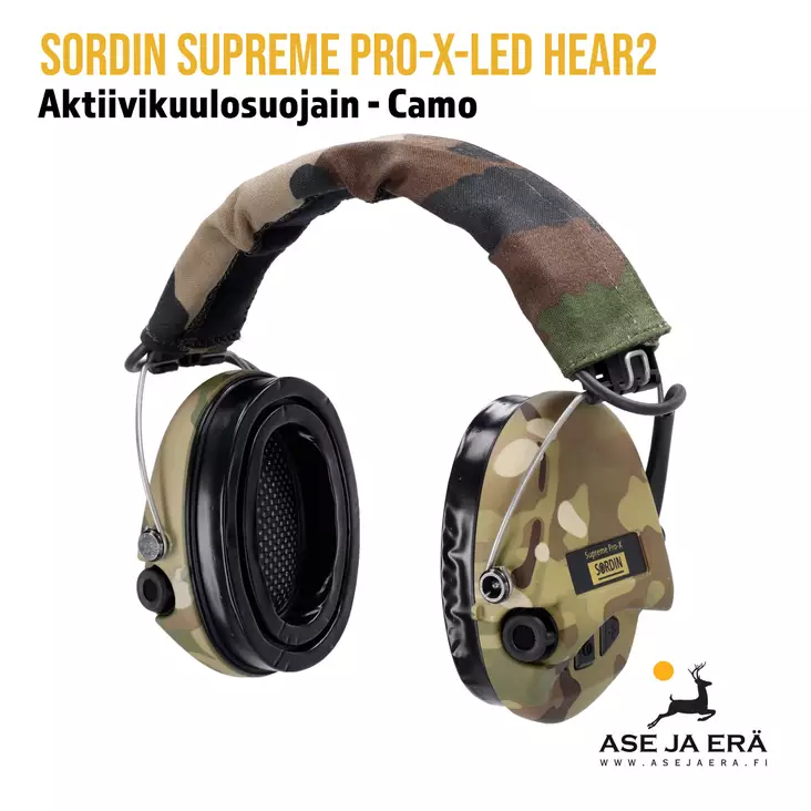Sordin Supreme Pro-X-Led H2 GEL Camo, Yleiskuva - Kuulosuojaimet - 7392749009240 - 1